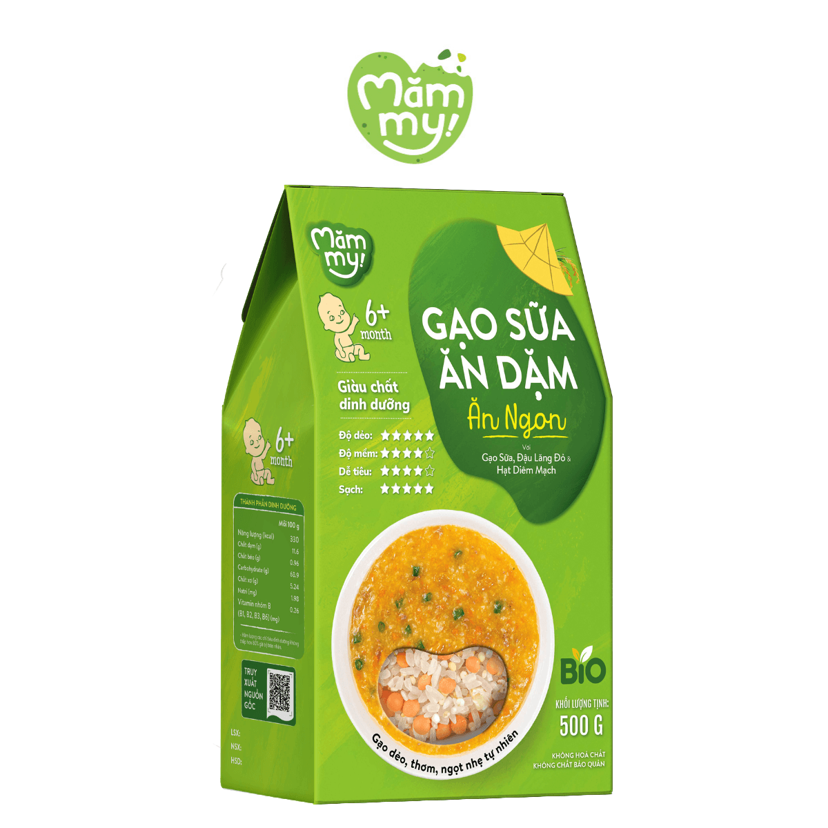 Gạo sữa ăn dặm Ăn Ngon - Hộp 500 g