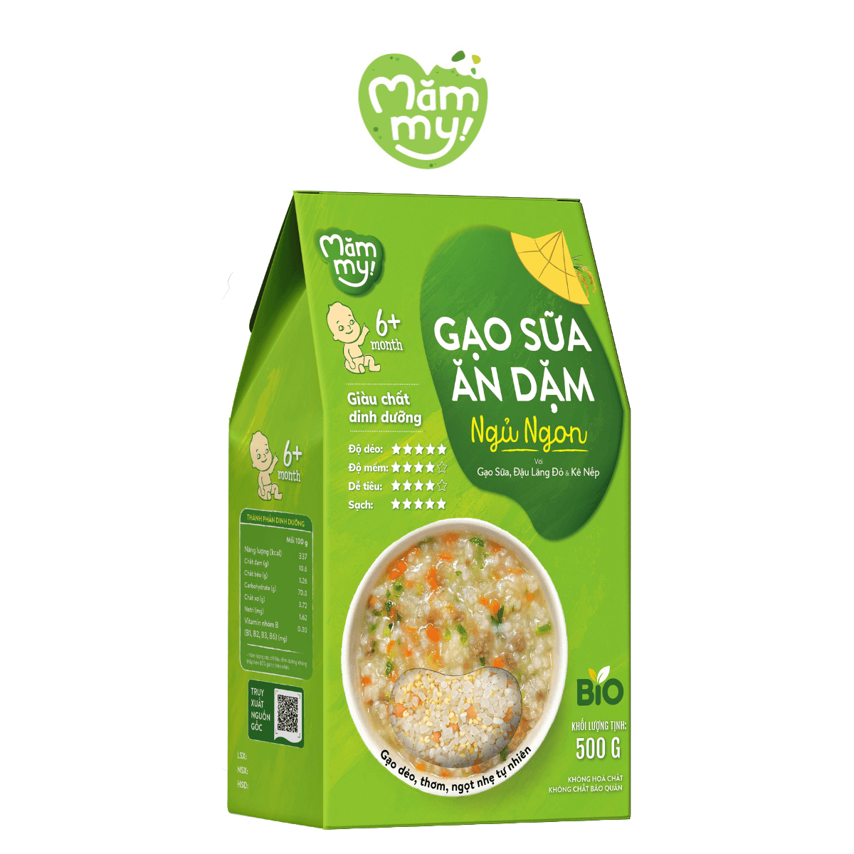 Gạo sữa ăn dặm Ngủ Ngon - Hộp 500 g