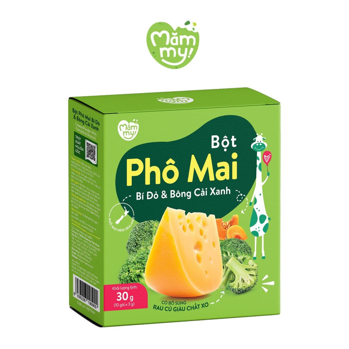 Bột phô mai Bí Đỏ & Bông Cải Xanh 30 g (3 g x 10 gói)