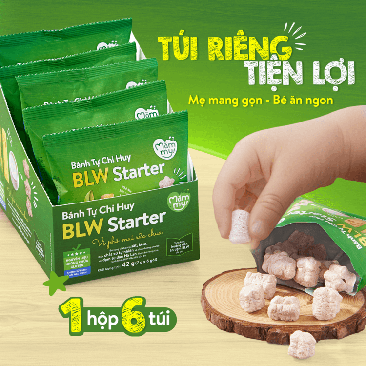 Bánh Tự Chỉ Huy – BLW Starter – Mix vị 42 g (7 g x 6 gói) 12