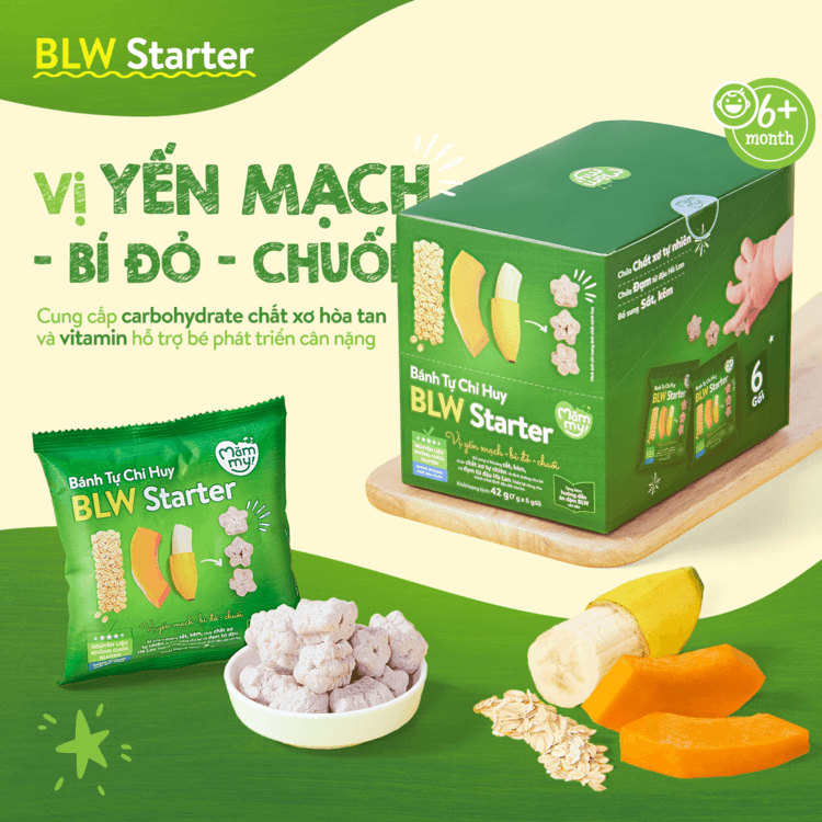 Bánh Tự Chỉ Huy – BLW Starter – Mix vị 42 g (7 g x 6 gói) 7
