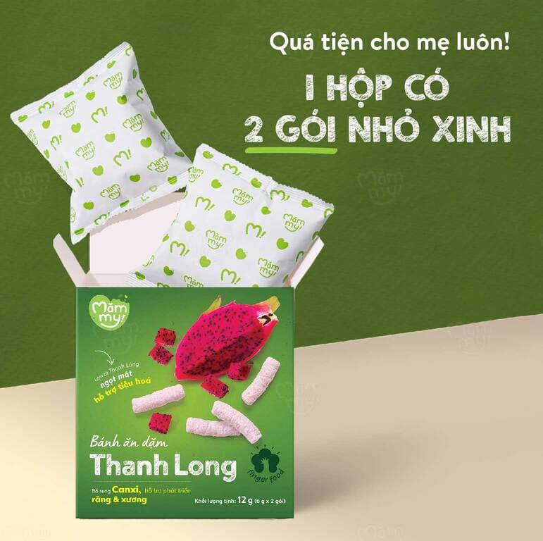 Bánh ăn dặm vị Thanh Long - Hộp 12 g (6 g x 2 túi) 7
