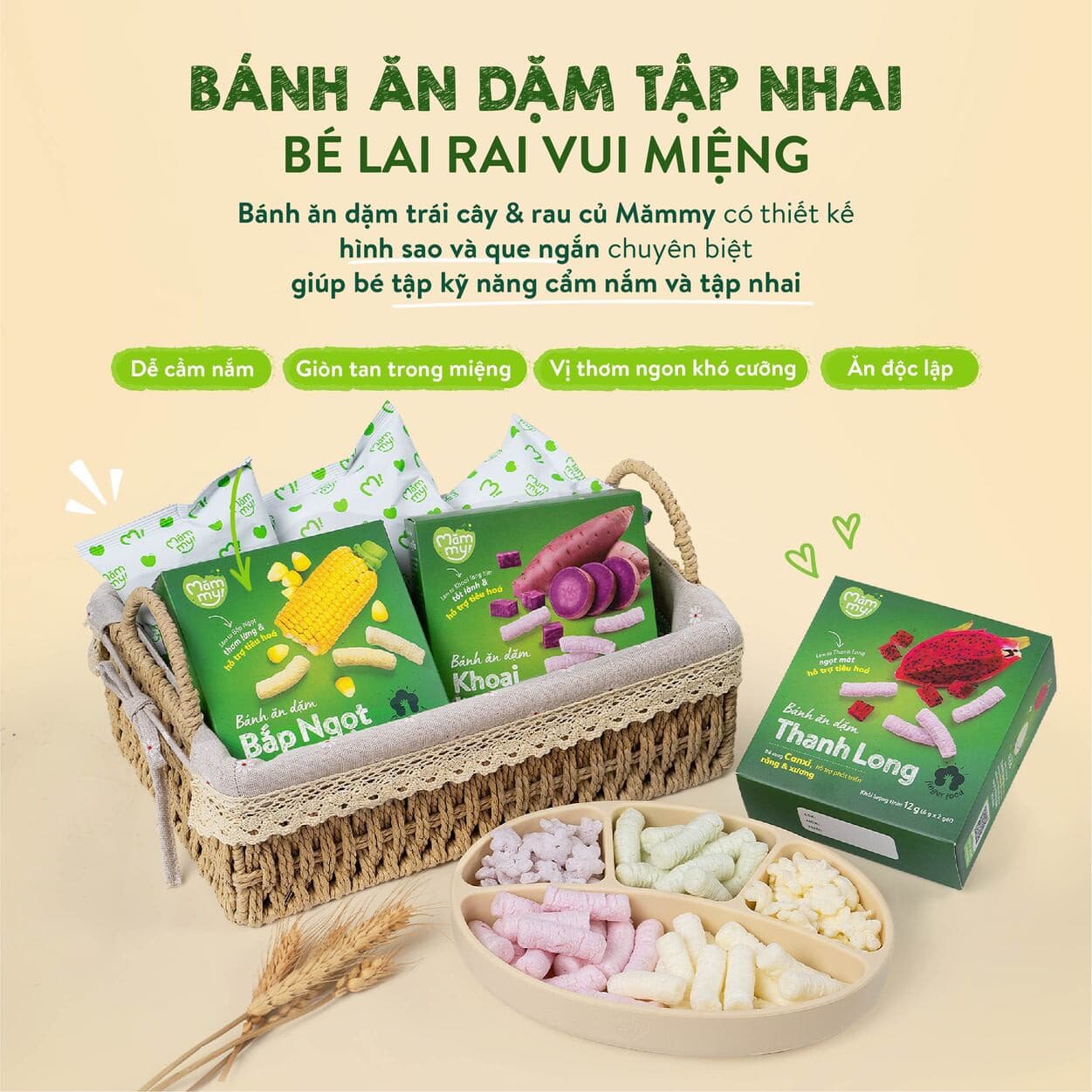 Bánh ăn dặm vị Thanh Long - Hộp 12 g (6 g x 2 túi) 9