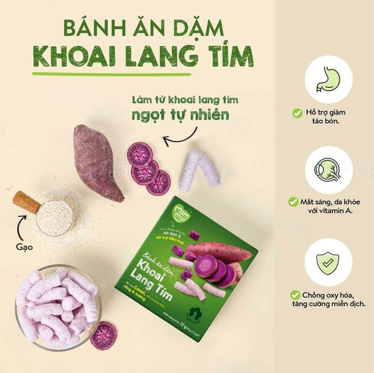 Bánh ăn dặm vị Khoai Lang Tím - Hộp 12 g (6 g x 2 túi) 2