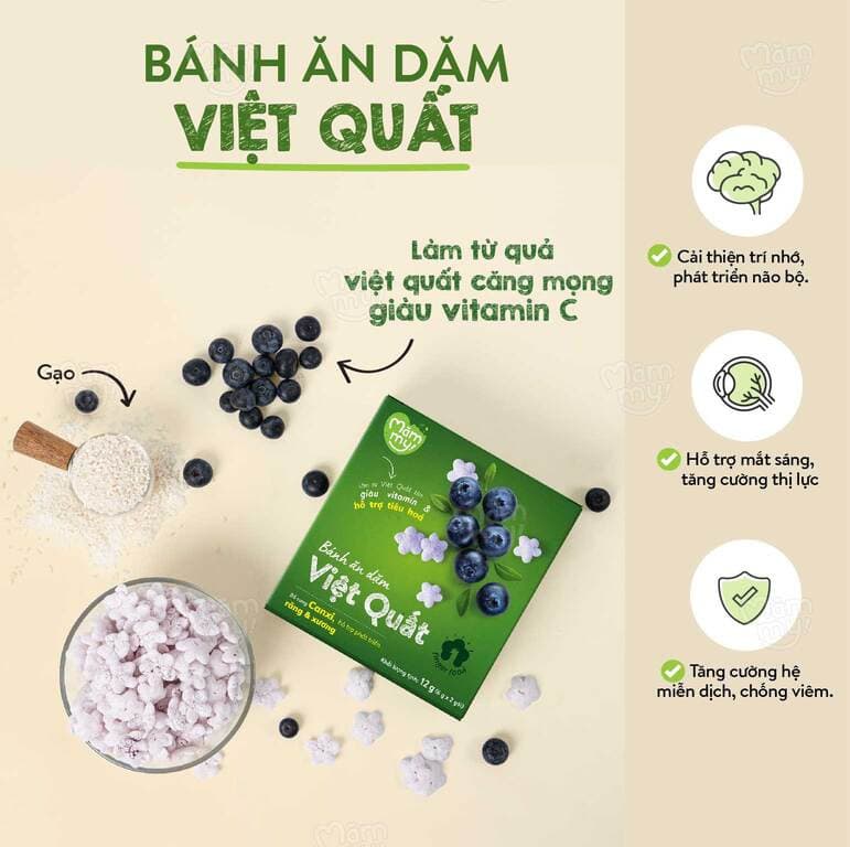 Bánh ăn dặm vị Việt Quất - Hộp 12 g (6 g x 2 túi) 2