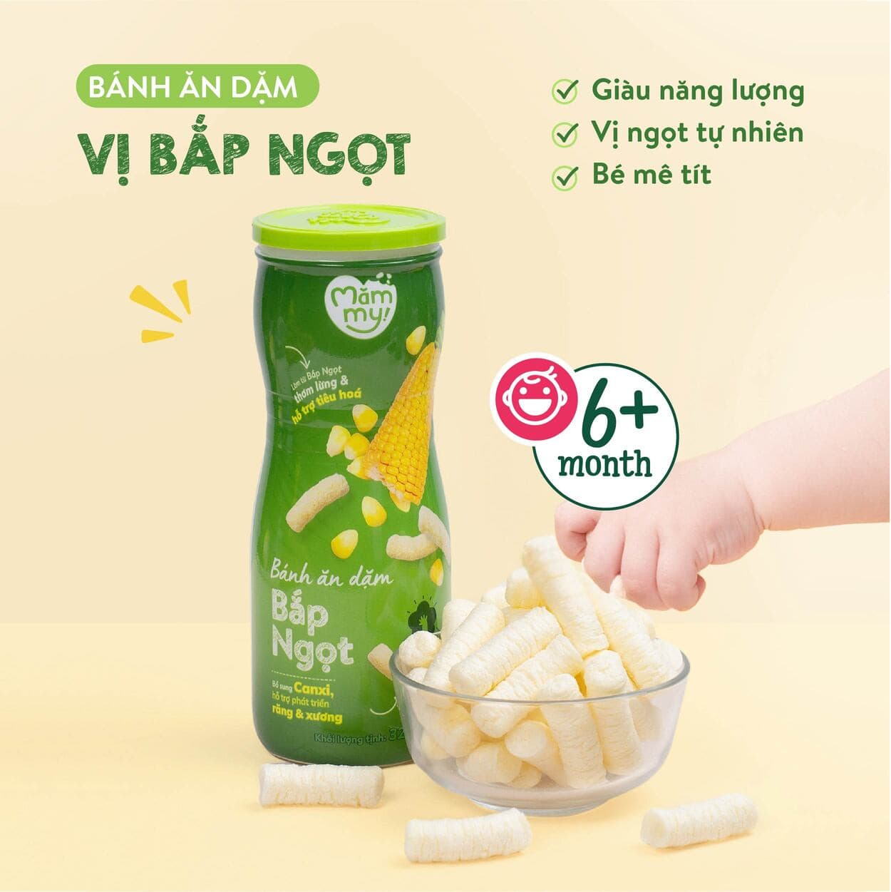 Bánh ăn dặm vị Bắp ngọt - Hũ 32 g 2