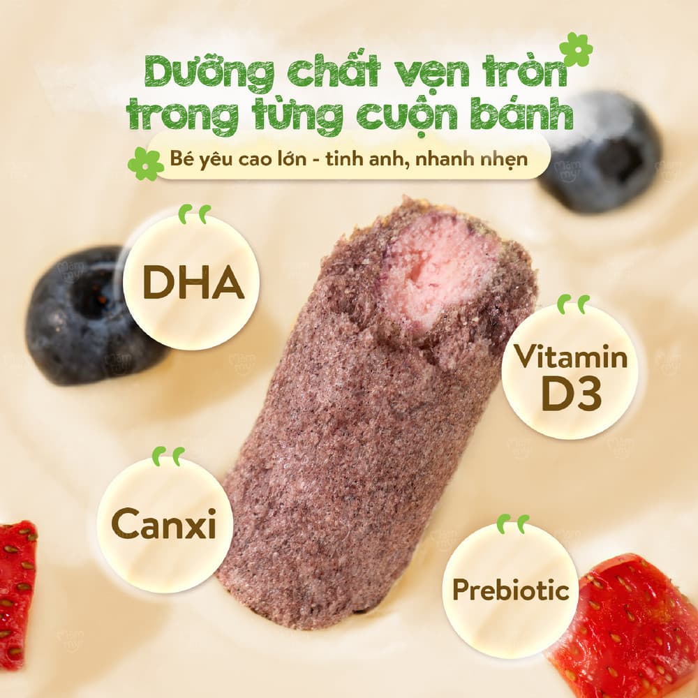 Bánh cuộn nhân kem Dâu - Phô mai 60 g (10 thanh) 5