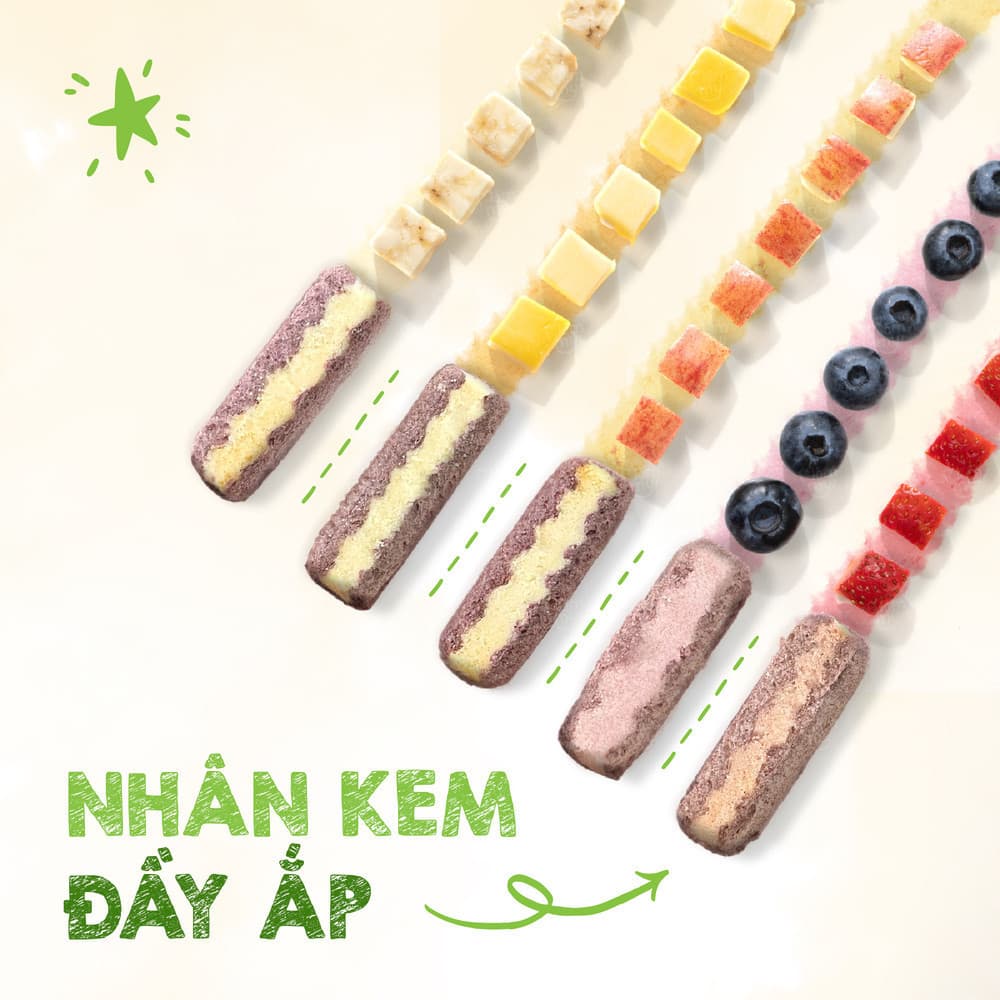 Bánh cuộn nhân kem Dâu - Phô mai 60 g (10 thanh) 7
