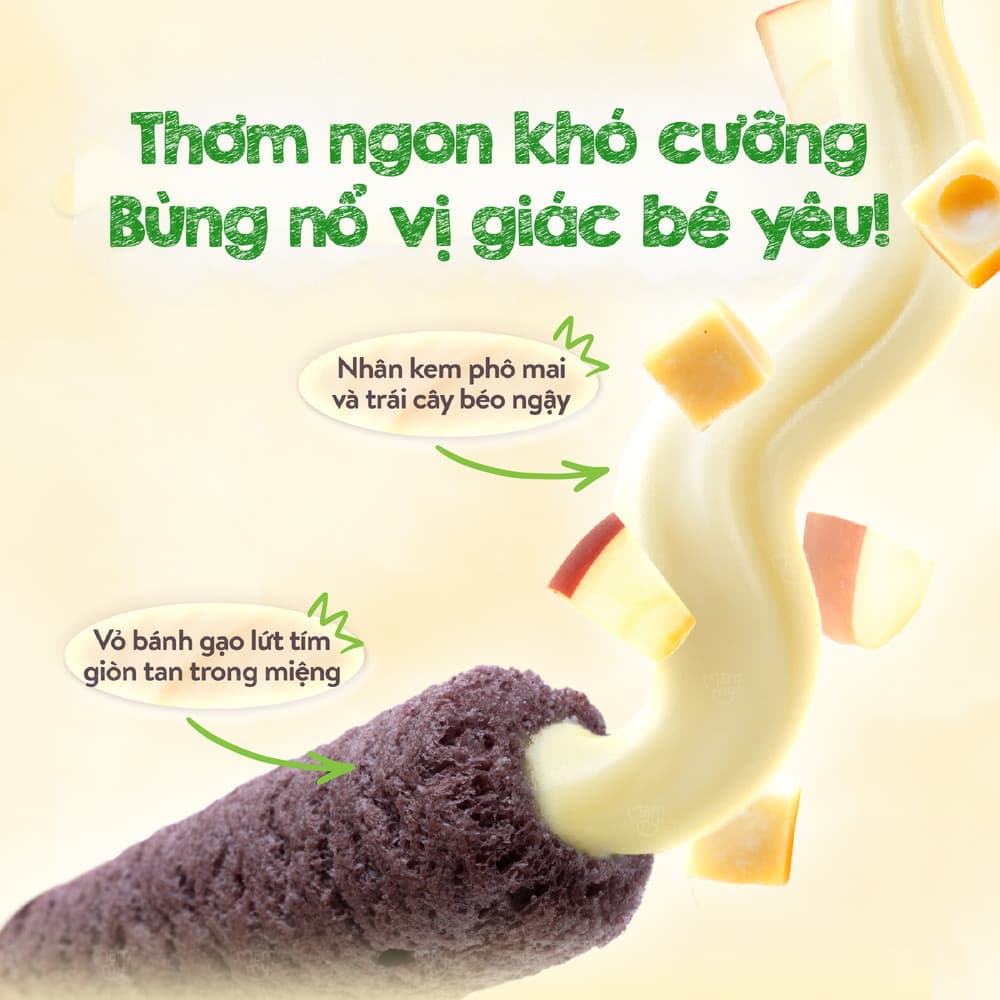 Bánh cuộn nhân kem Dâu - Phô mai 60 g (10 thanh) 9