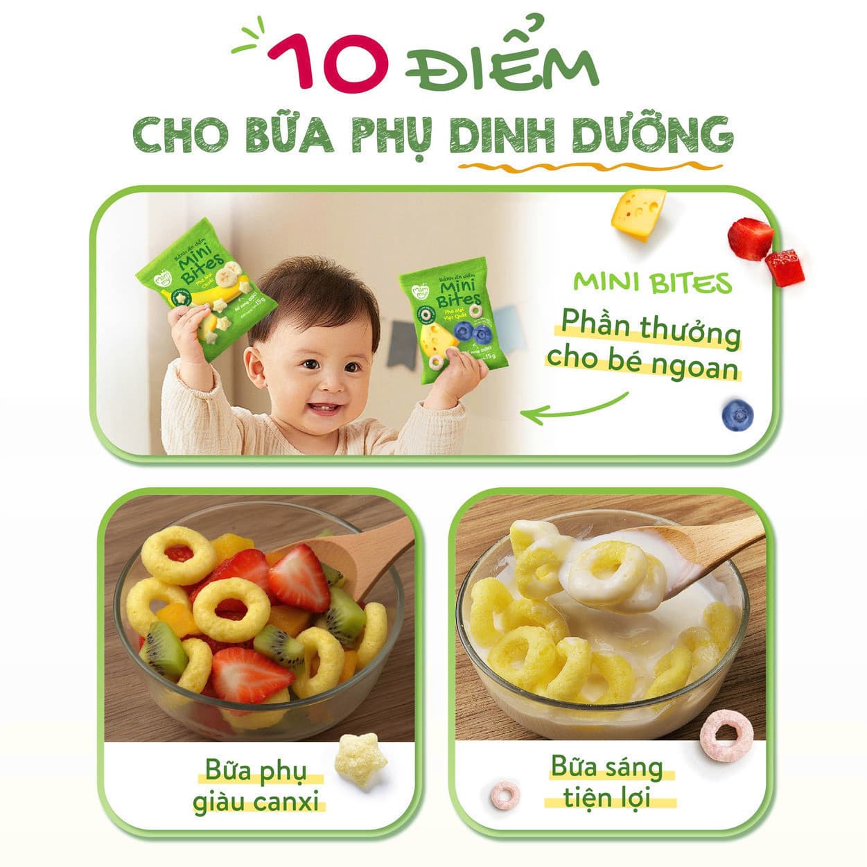 Bánh ăn dặm Mini Bites - Mix vị Rau Quả 45 g (15g x 3 gói) 13