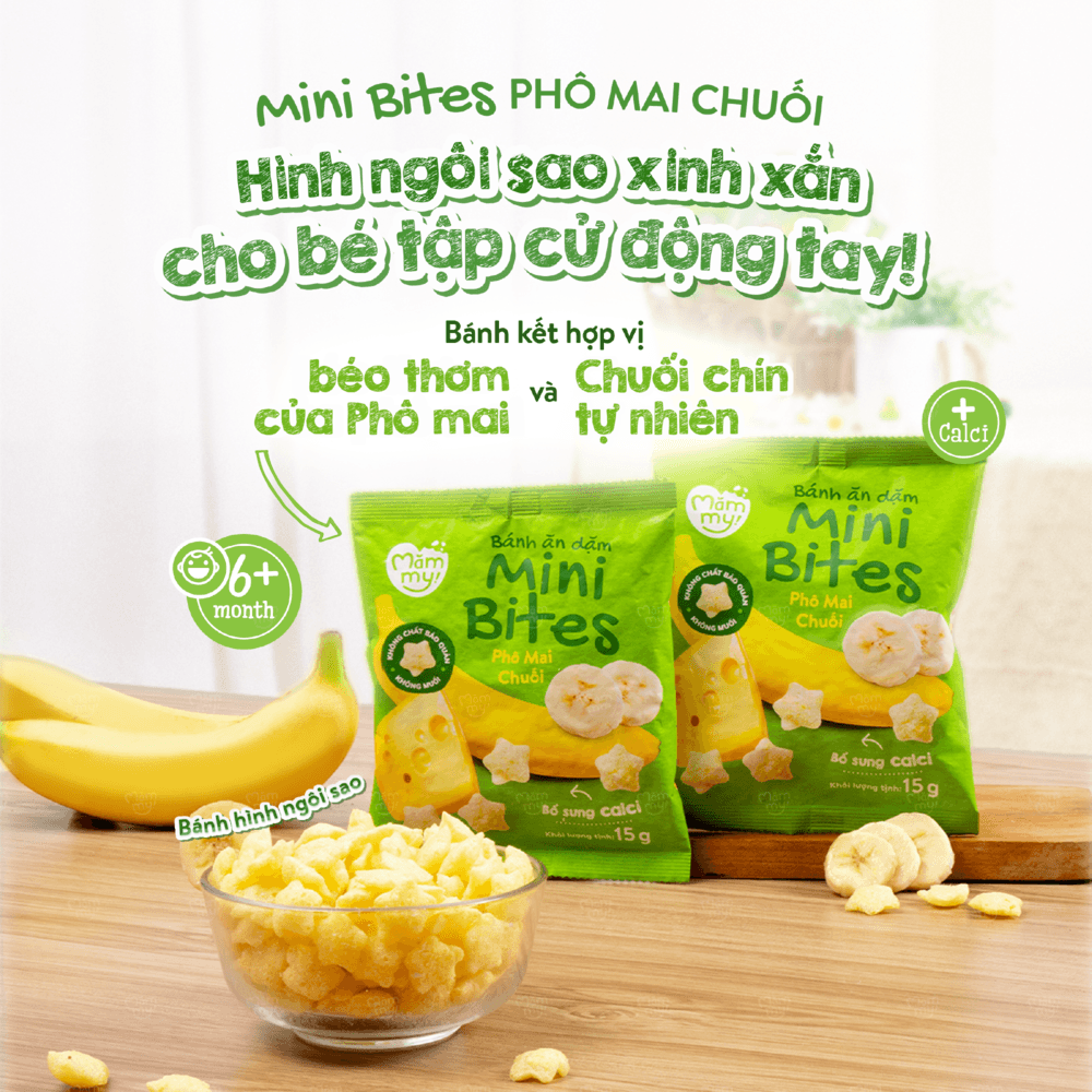 Bánh ăn dặm Mini Bites Phô mai - Bông Cải Xanh 15 g 7