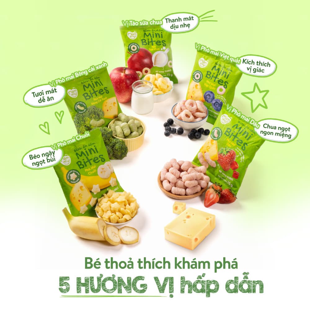 Bánh ăn dặm Mini Bites Táo - Sữa Chua 15 g 5