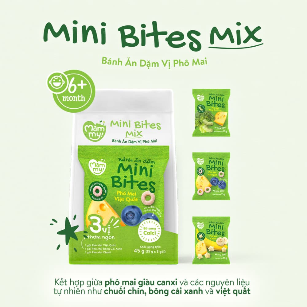 Bánh ăn dặm Mini Bites - Mix vị Phô mai 45 g (15g x 3 gói) 2