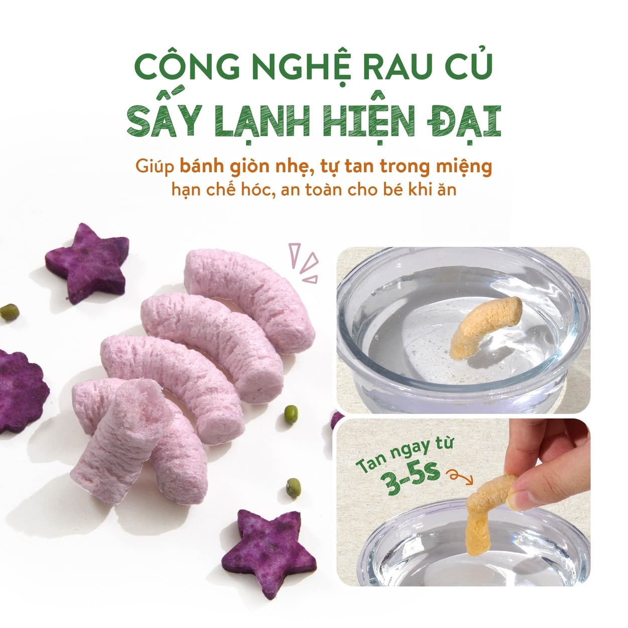 Bánh thanh rau củ Lâm Đồng vị Cải Kale & Dưa Lưới 30 g 6