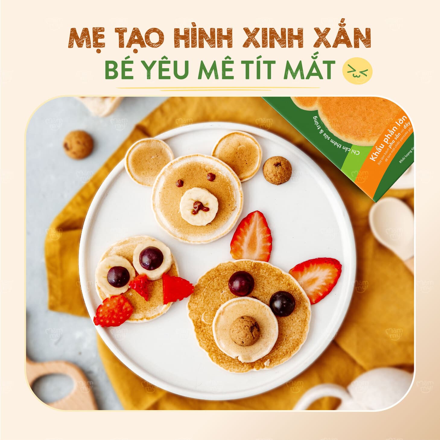 Bột làm bánh pancake gấu - Hộp 160g 9