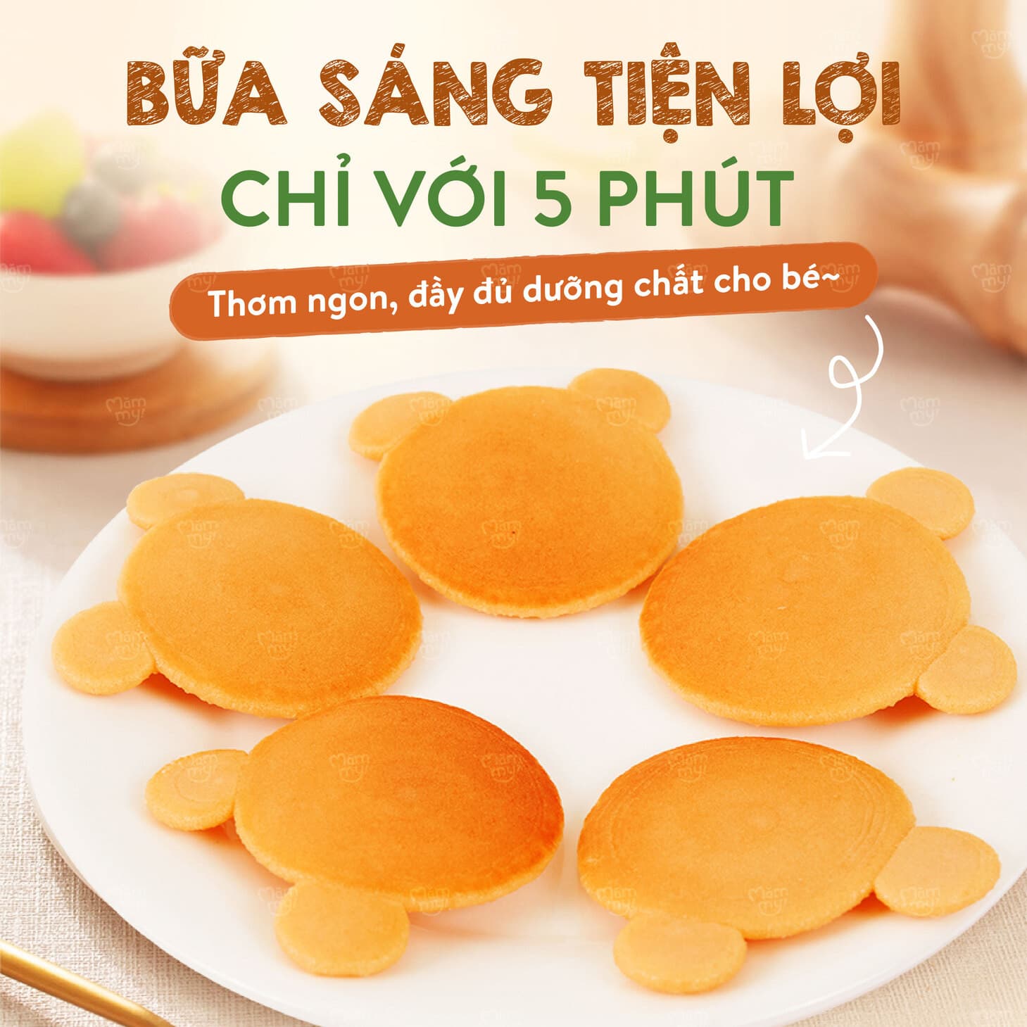 Bột làm bánh pancake gấu - Hộp 160g 7