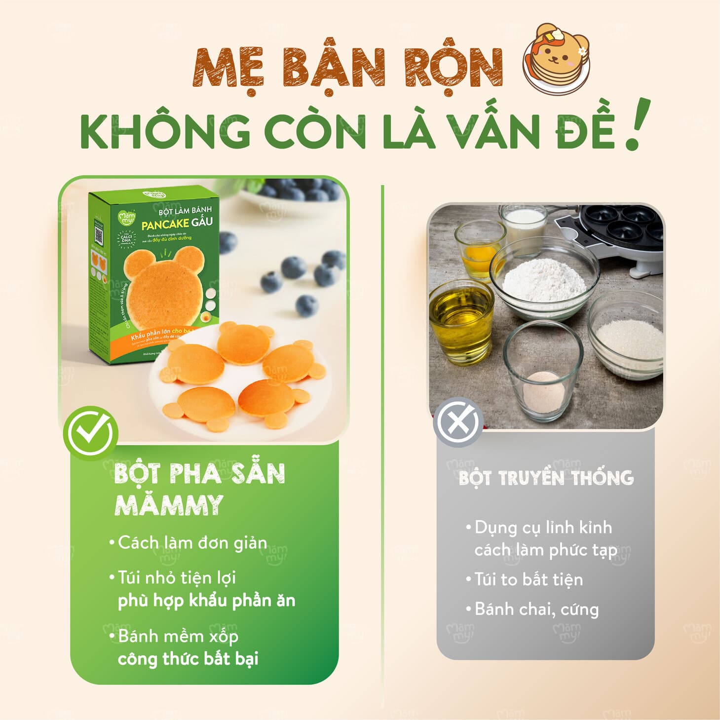 Bột làm bánh pancake gấu - Hộp 160g 6