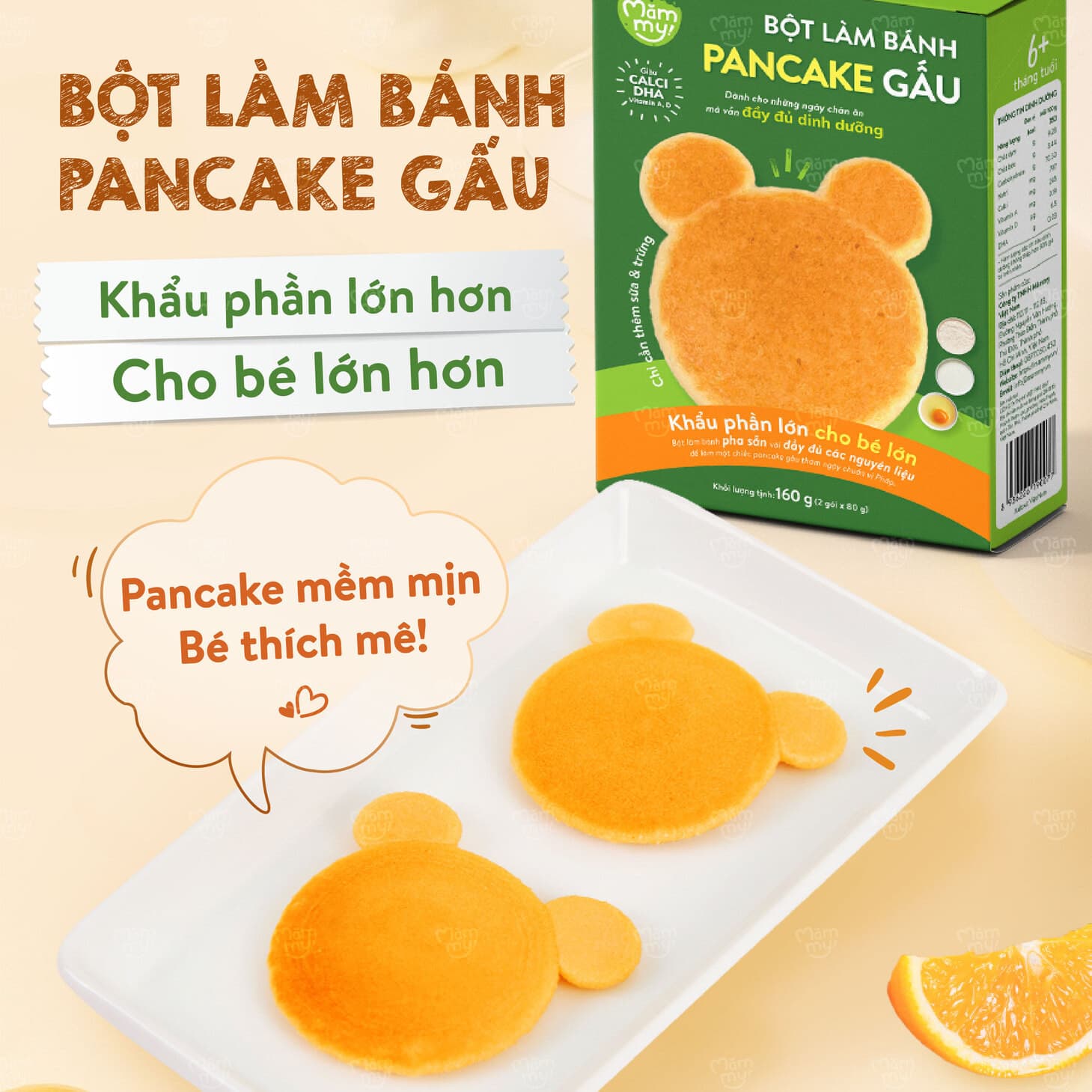Bột làm bánh pancake gấu - Hộp 160g 2