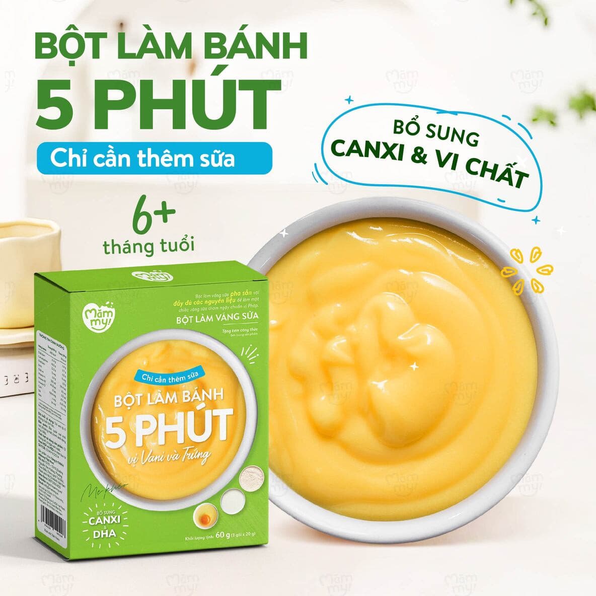 Bột làm váng sữa vị Vani và trứng - Hộp 60g 2