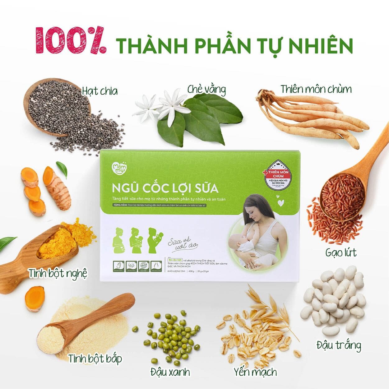 Bột ngũ cốc lợi sữa - Hộp 400g 3