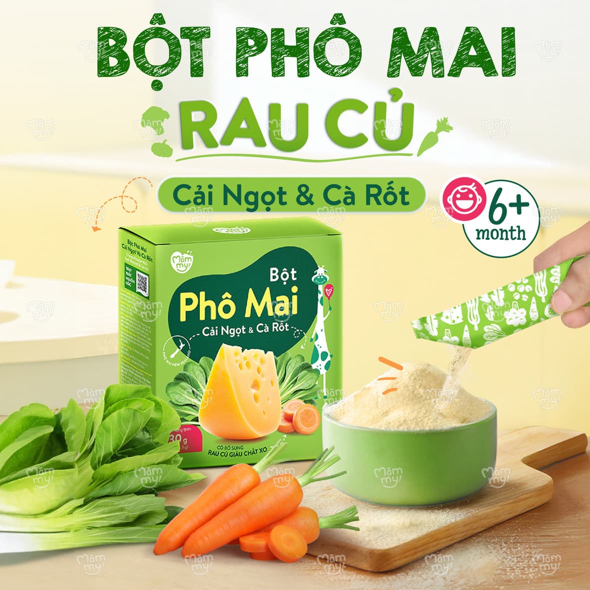 Bột phô mai Cải Ngọt & Cà Rốt 30 g (3 g x 10 gói) 2