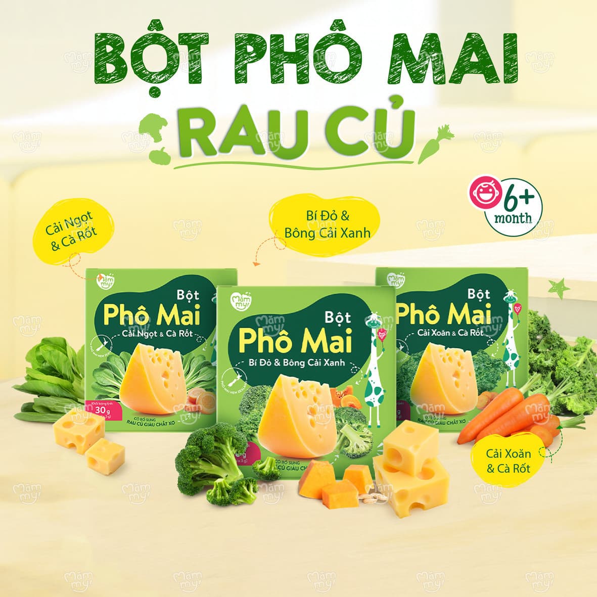 Bột phô mai Cải Xoăn & Cà Rốt 30 g (3 g x 10 gói) 12