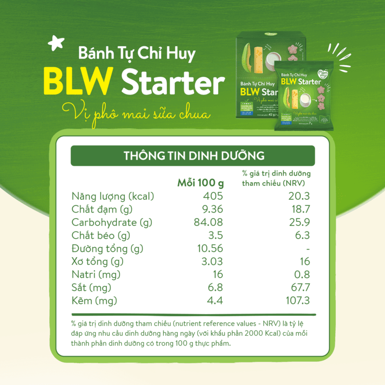 Bánh Tự Chỉ Huy – BLW Starter vị Phô Mai Sữa Chua 42 g (7 g x 6 gói) 3