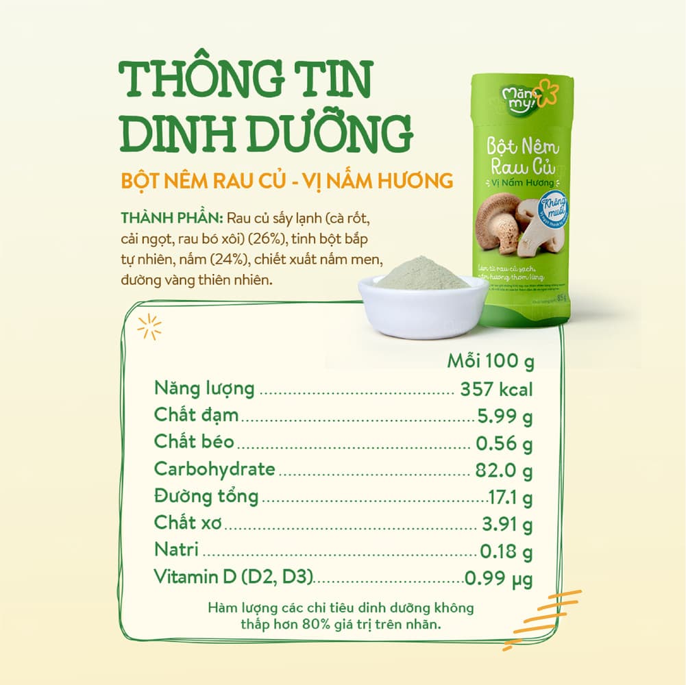 Bột nêm rau củ vị nấm hương Mămmy Chai 85g 3