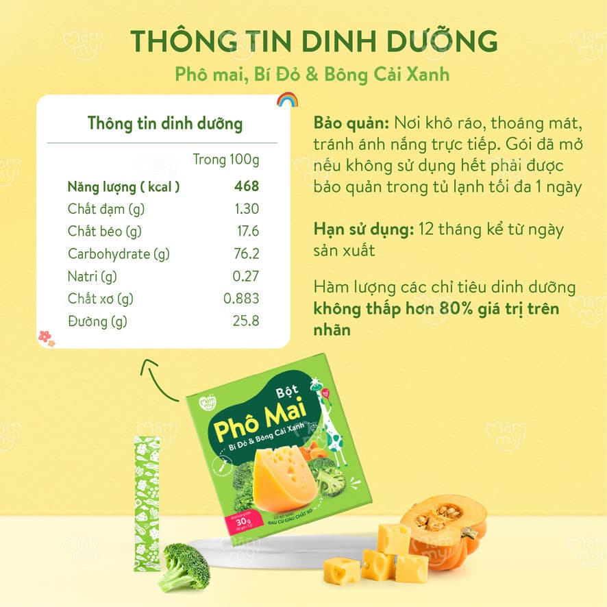 Bột phô mai Bí Đỏ & Bông Cải Xanh 30 g (3 g x 10 gói) 3