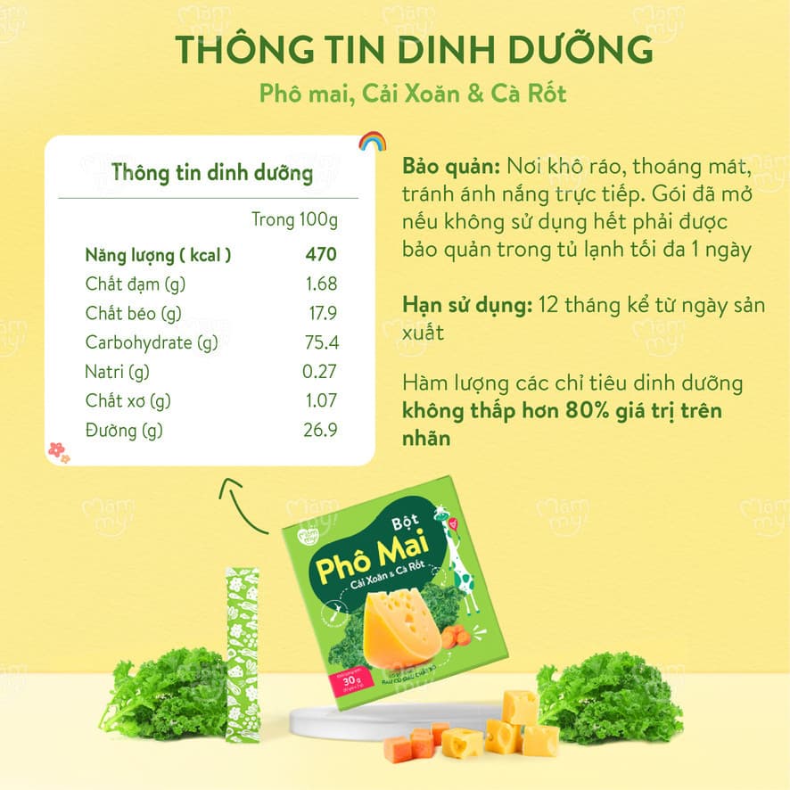 Bột phô mai Cải Xoăn & Cà Rốt 30 g (3 g x 10 gói) 3