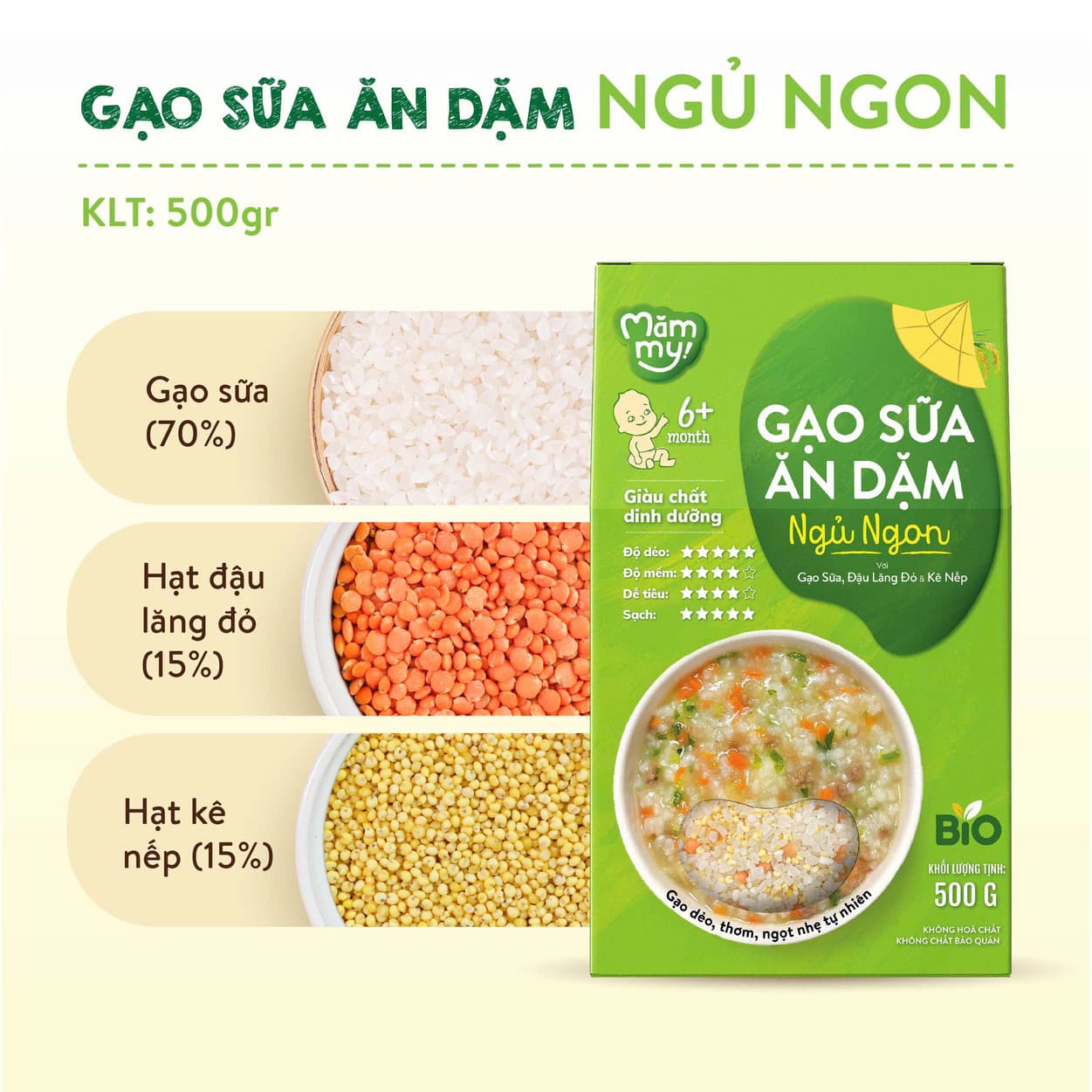 Gạo sữa ăn dặm Ngủ Ngon - Hộp 500 g 3