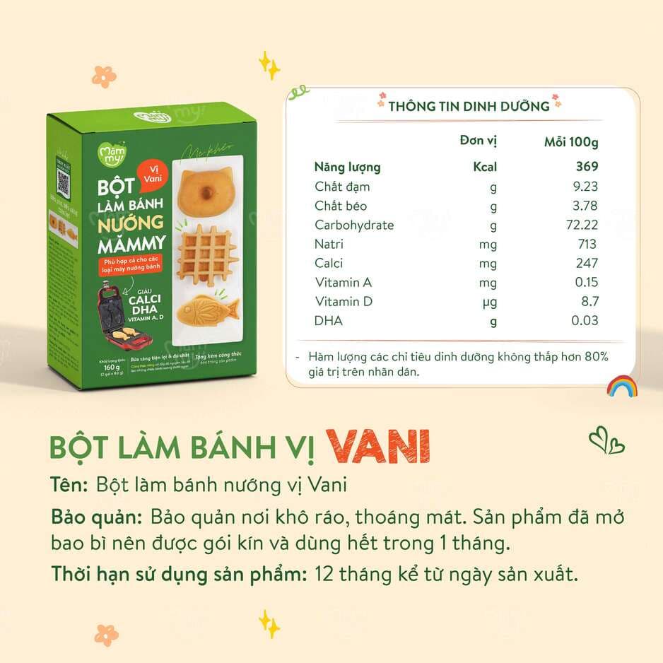 Bột làm bánh nướng vị vani - Hộp 160g 3