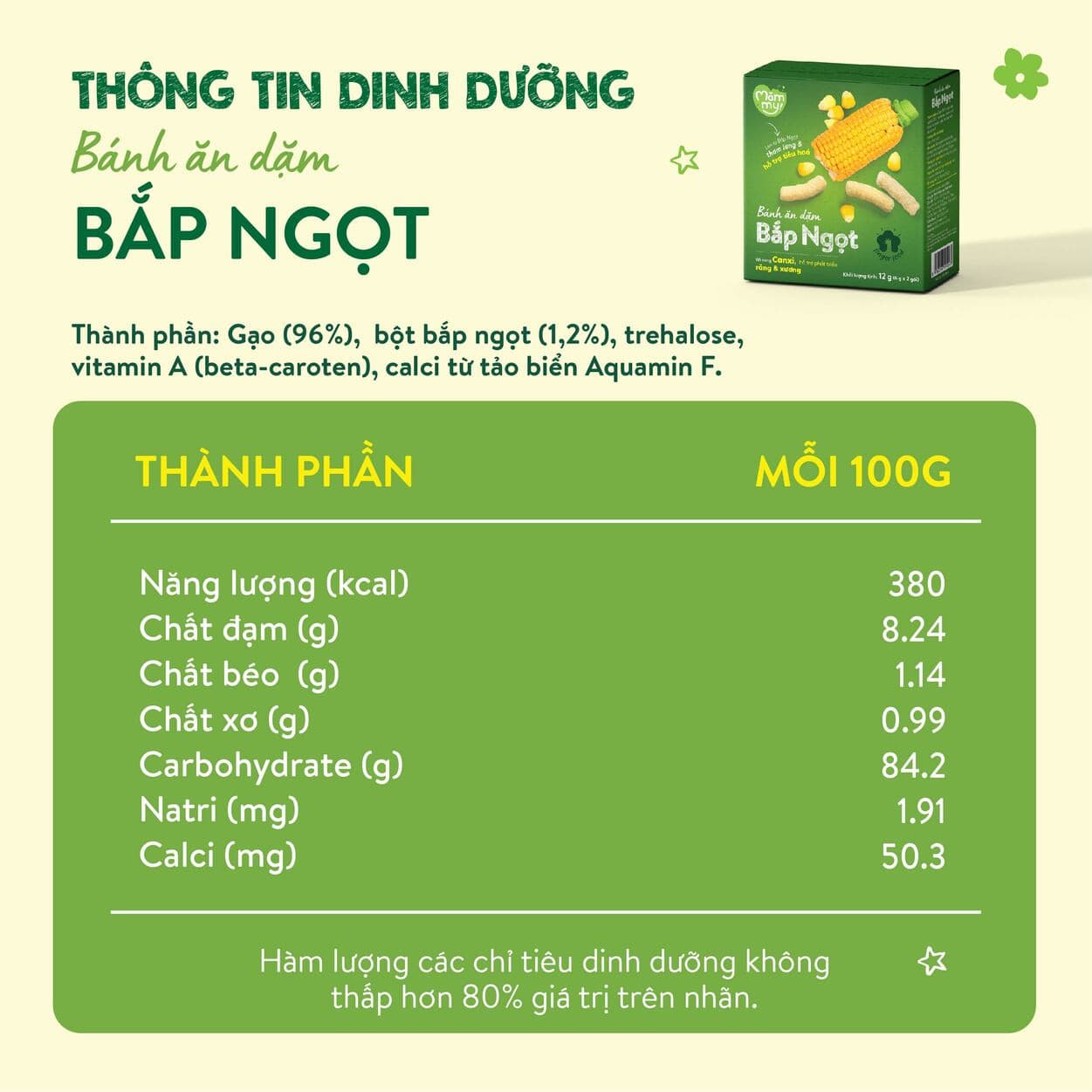 Bánh ăn dặm vị Bắp Ngọt - Hộp 12 g (6 g x 2 túi) 3