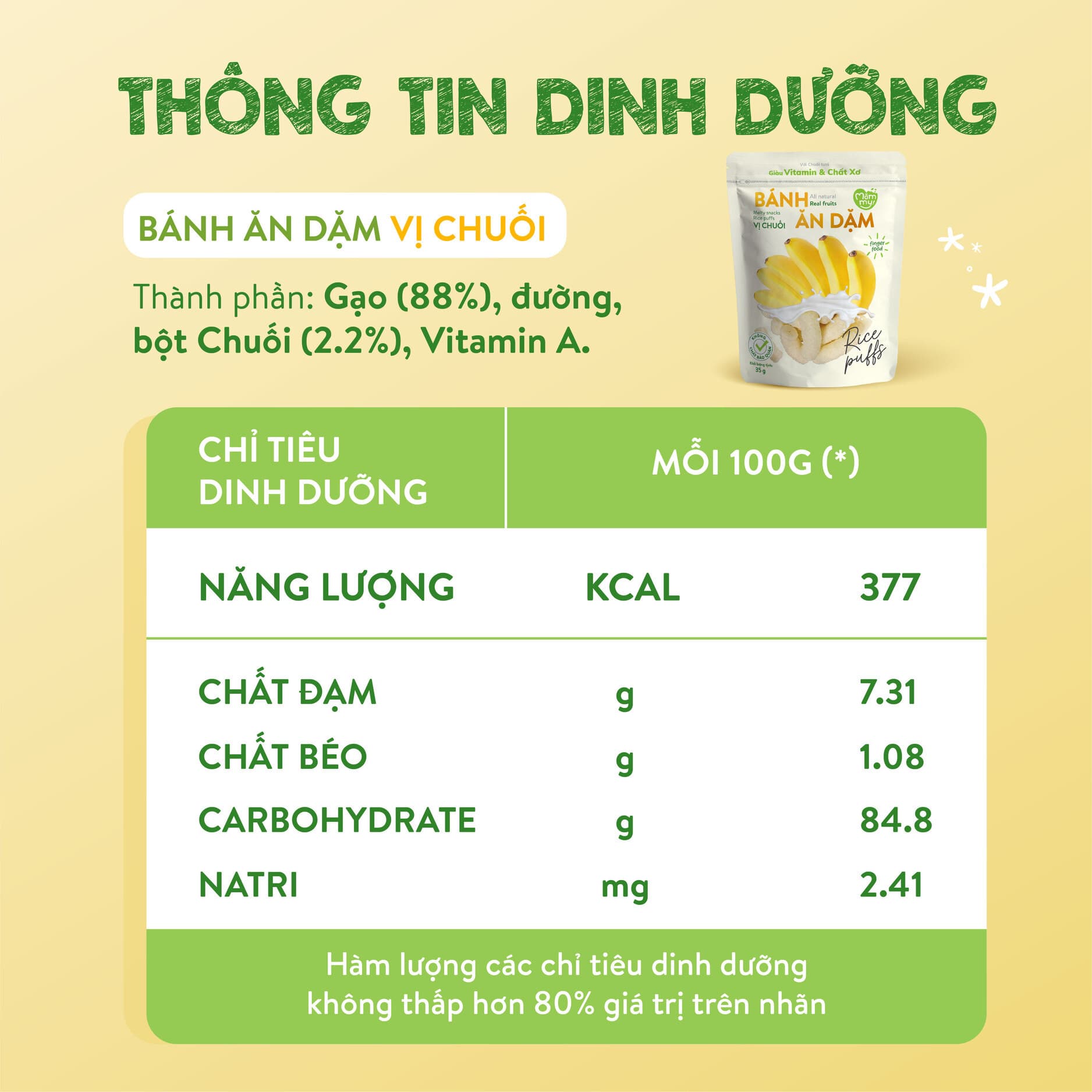 Bánh ăn dặm vị chuối - Túi 35g 3