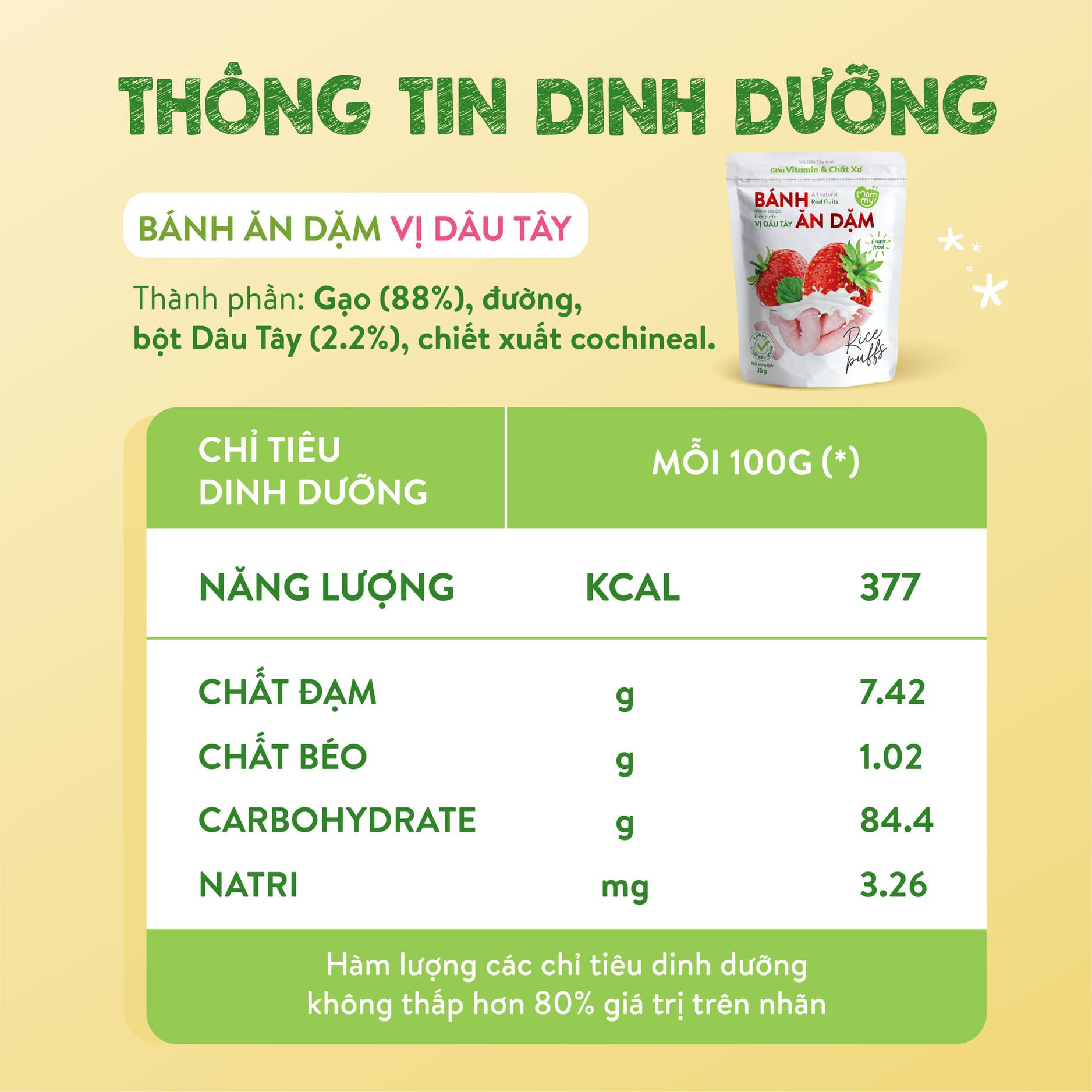 Bánh ăn dặm vị dâu - Túi 35g 3