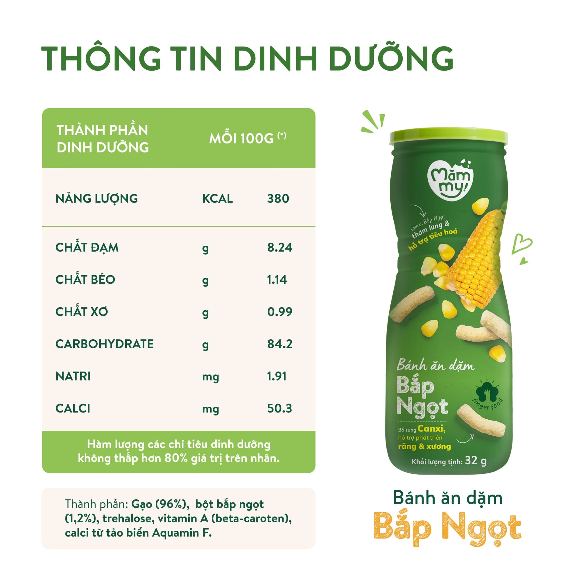 Bánh ăn dặm vị Bắp ngọt - Hũ 32 g 3