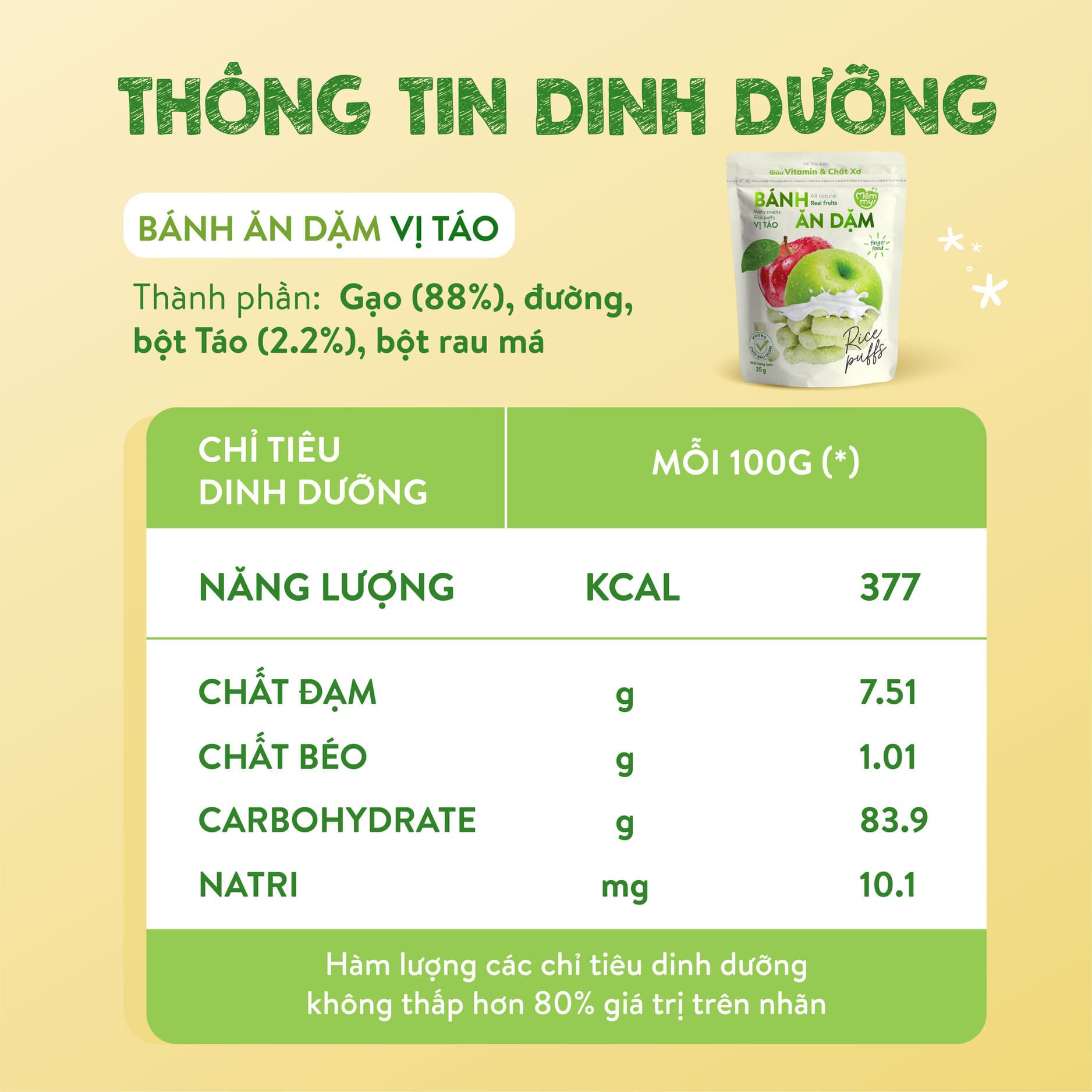 Bánh ăn dặm vị táo - Túi 35g 3