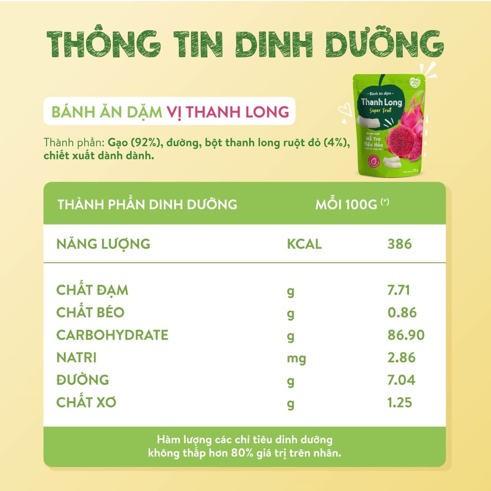 Bánh ăn dặm vị thanh long - Túi 25g 4