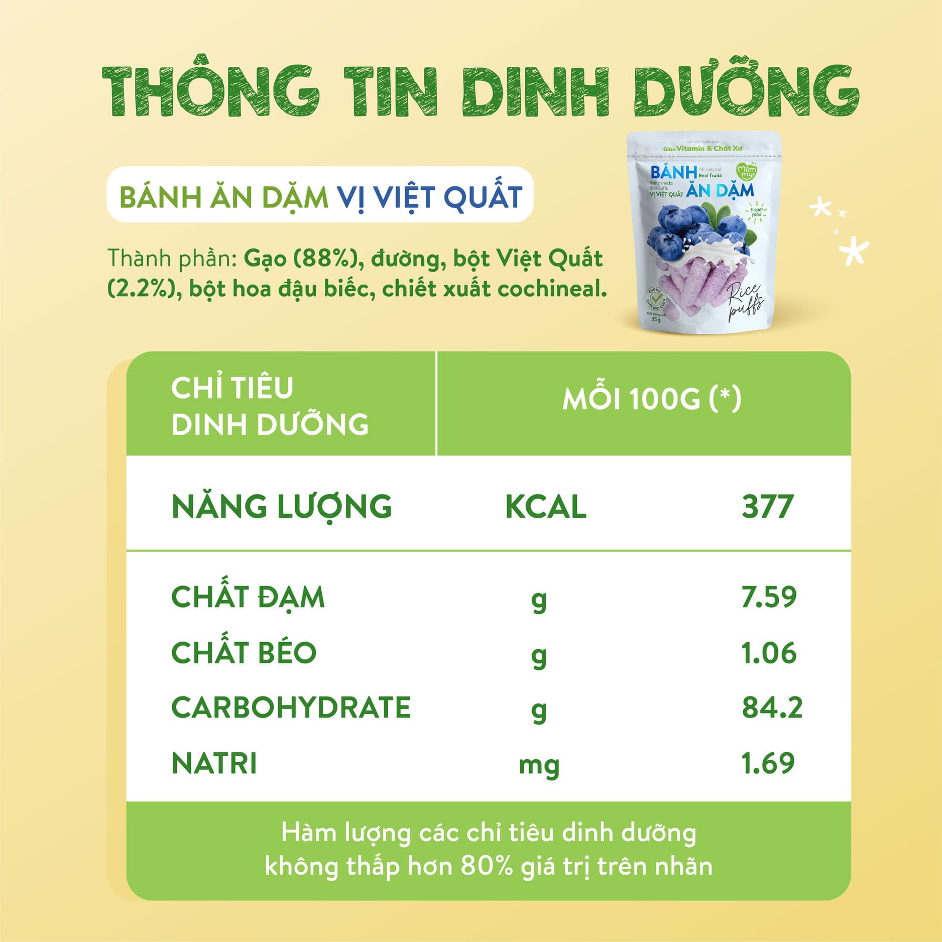 Bánh ăn dặm vị việt quất - Túi 35g 3