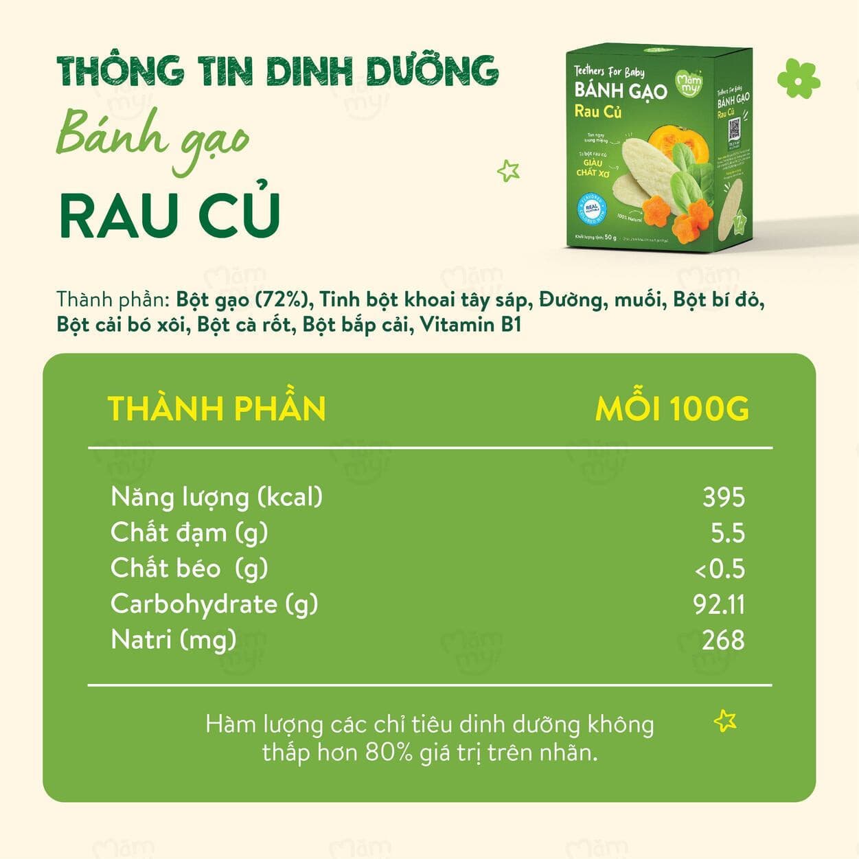 Bánh gạo Rau Củ - 50 g 3