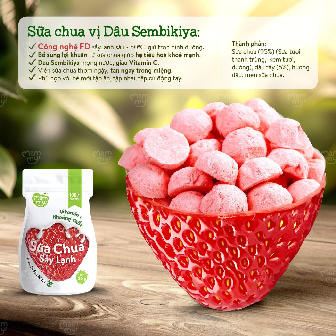 Sữa tươi sấy Vị Dâu tây - Hộp 14g 102