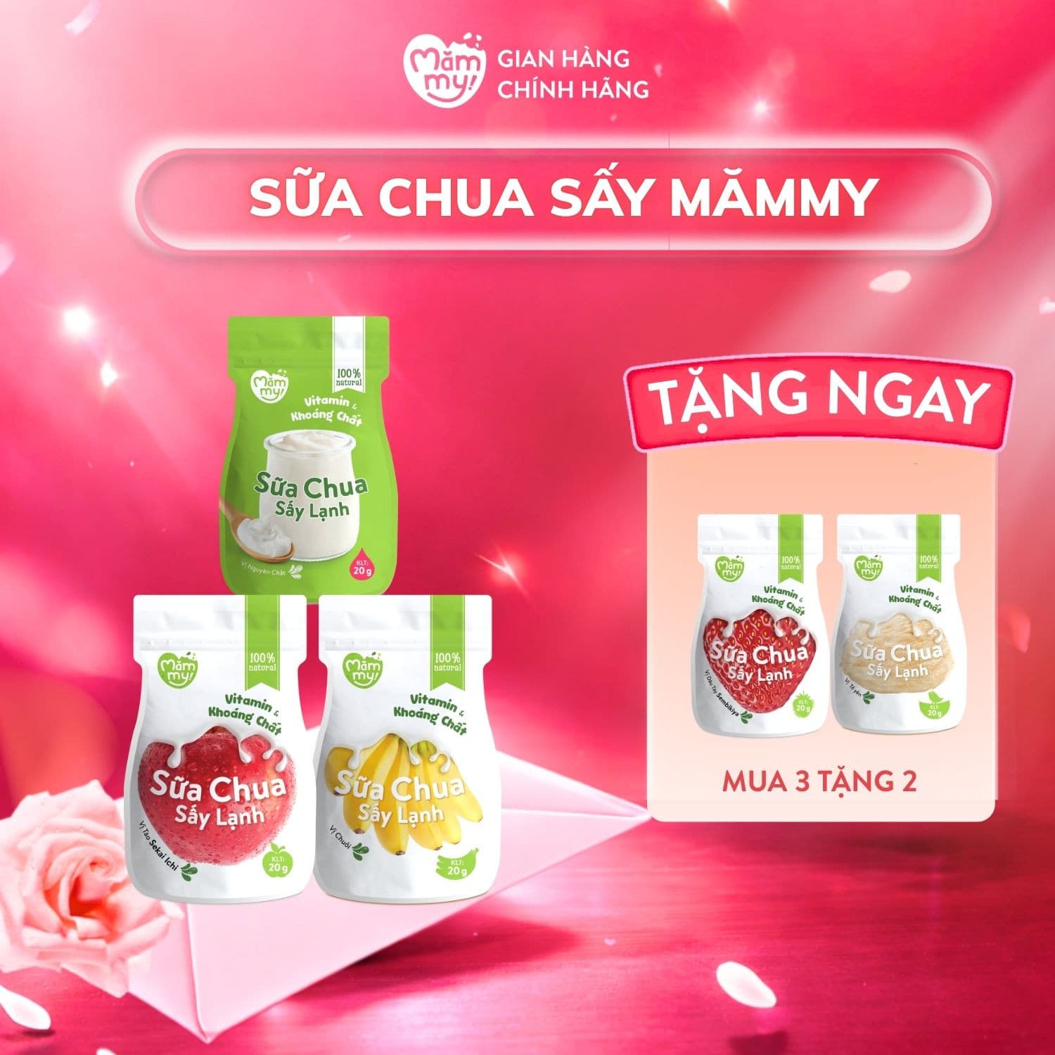 Combo 3 Sữa Chua Sấy Vị Nhật Cao Cấp (Táo, Dâu, Tổ Yến) 2