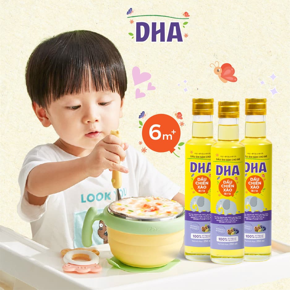 Combo 3 dầu chiên xào ăn dặm DHA - Tặng chảo Sunhouse 2