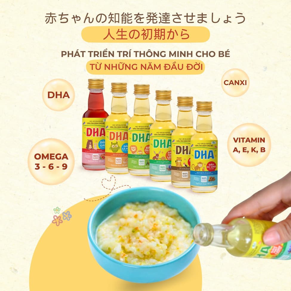 Combo 6 dầu ăn dặm DHA - Chai 55ml 15