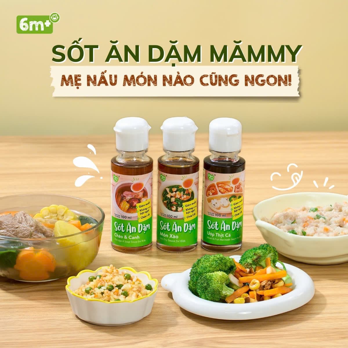 Combo 3 nước sốt ăn dặm (Món Xào + Cháo & Canh + Ướp Thịt Cá) - Tặng chảo SUNHOUSE 8