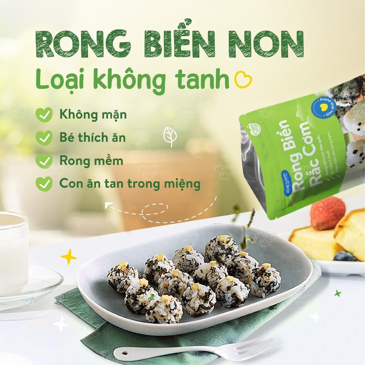 Combo 3 rong biển giòn rắc cơm - Tặng BỘ 2 THÌA ĂN AMORI (INOCHI) 4