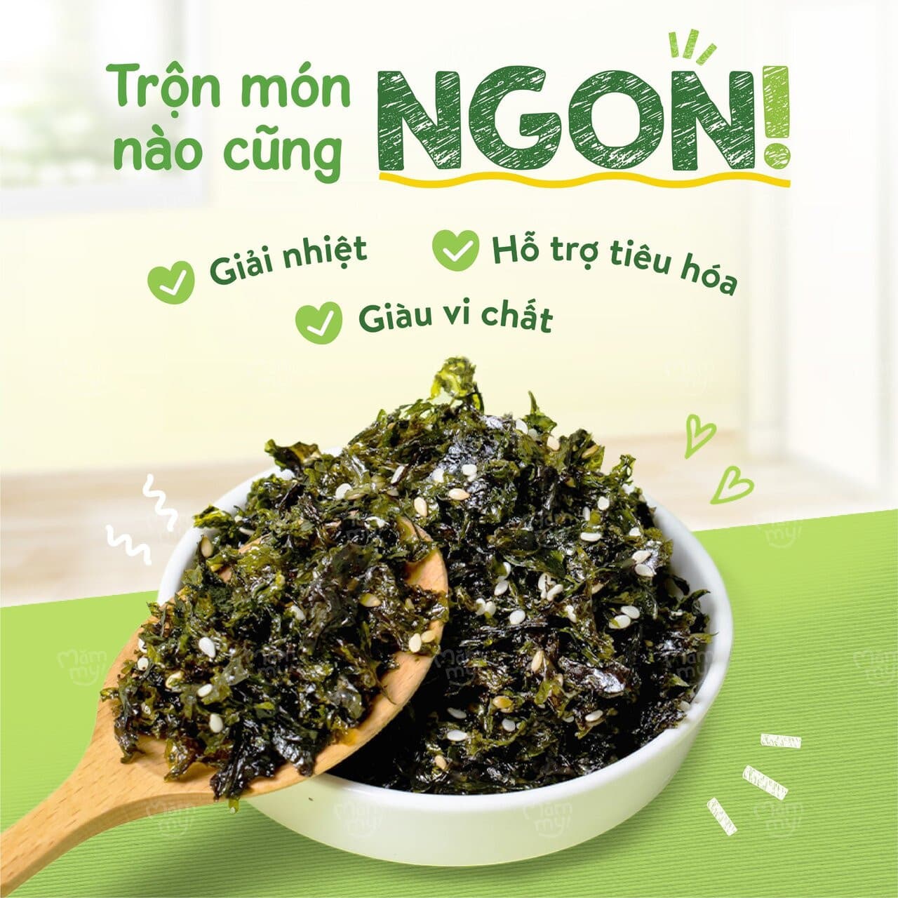 Combo 3 rong biển giòn rắc cơm - Tặng BỘ 2 THÌA ĂN AMORI (INOCHI) 5
