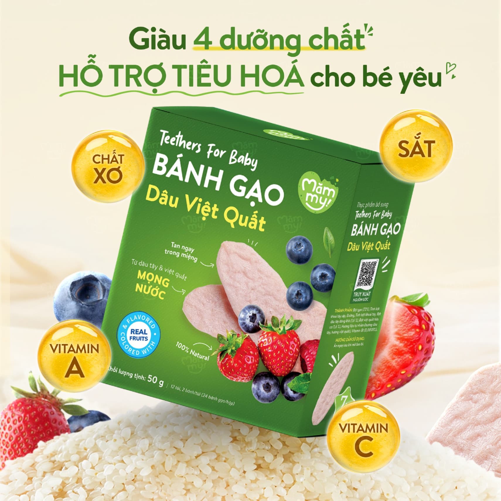 Combo 5 hộp bánh gạo dẹt- Tặng Gối ôm cho bé 15