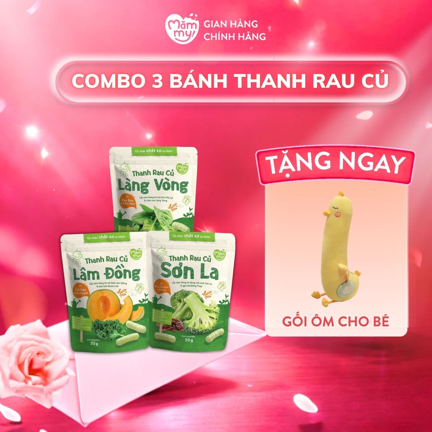 Combo chống "táo": 2 Phô Mai Rau Củ + 3 Bánh Thanh Rau Củ - Tặng 2 sữa chua sấy 9