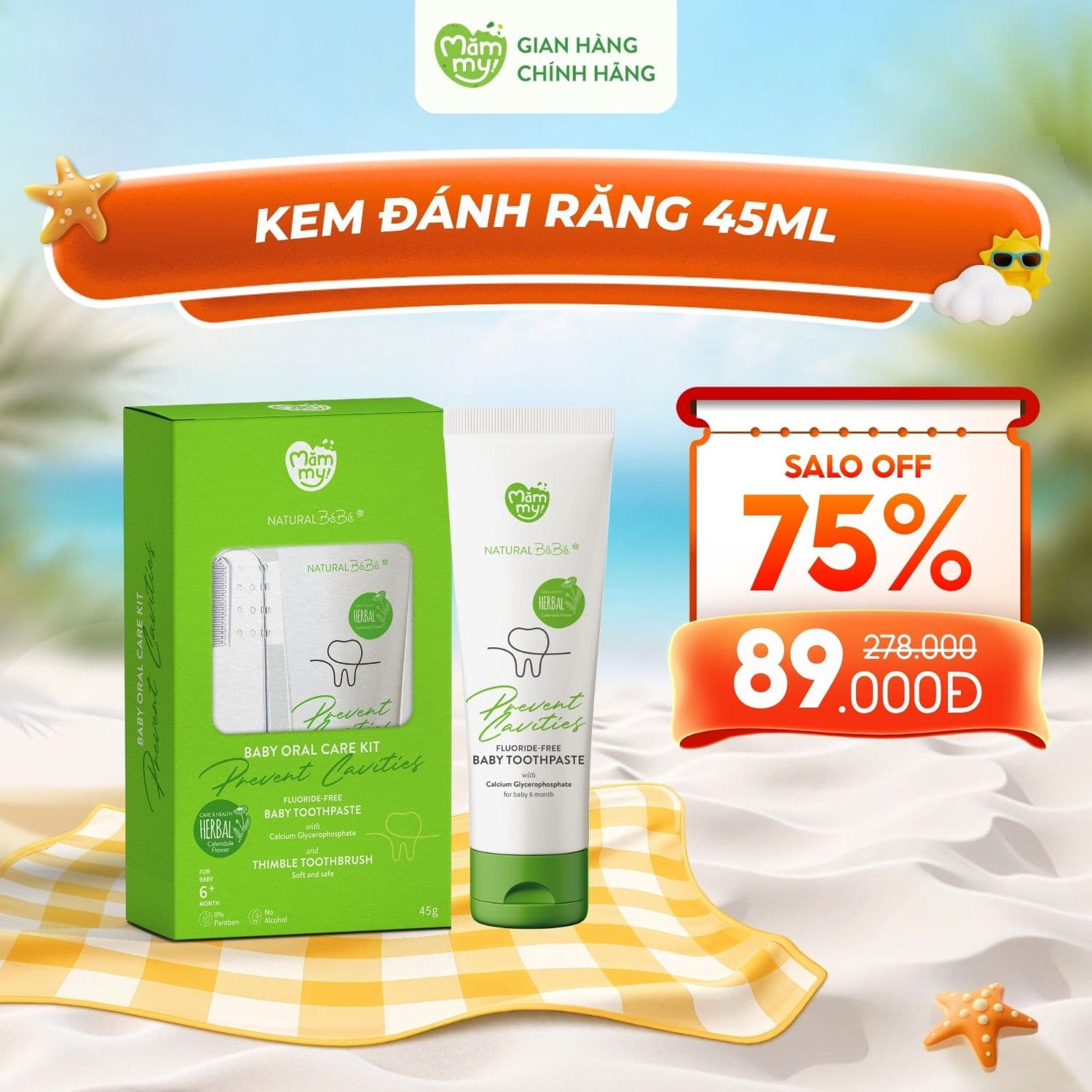 Kem đánh răng thảo dược Natural BéBé